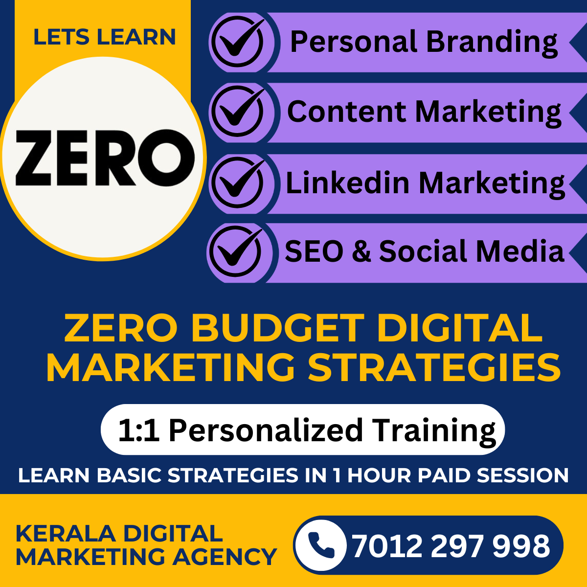 learn zero budget digital marketing, personal branding, content marketing, linkedin marketing, seo & social media marketing strategies